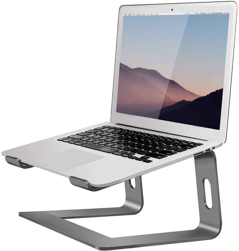Orionstar Laptop Stand Portable Aluminum Laptop Riser Compatible with Mac MacBook Air Pro 10 to 15.6 Inch Notebook Computer, Detachable Ergonomic Elevator Holder, Space Grey - Image 1